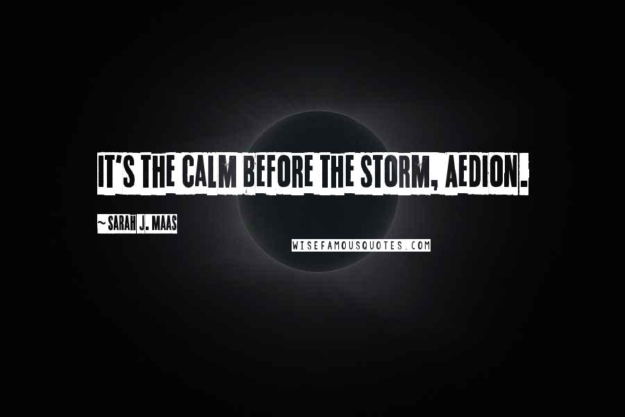 Sarah J. Maas Quotes: It's the calm before the storm, Aedion.