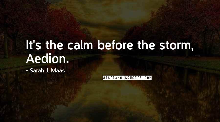 Sarah J. Maas Quotes: It's the calm before the storm, Aedion.