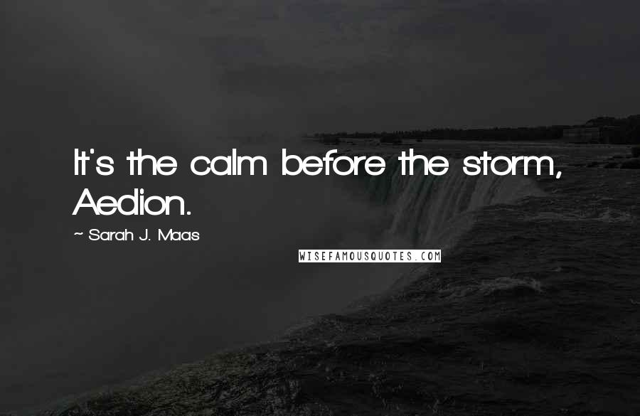 Sarah J. Maas Quotes: It's the calm before the storm, Aedion.