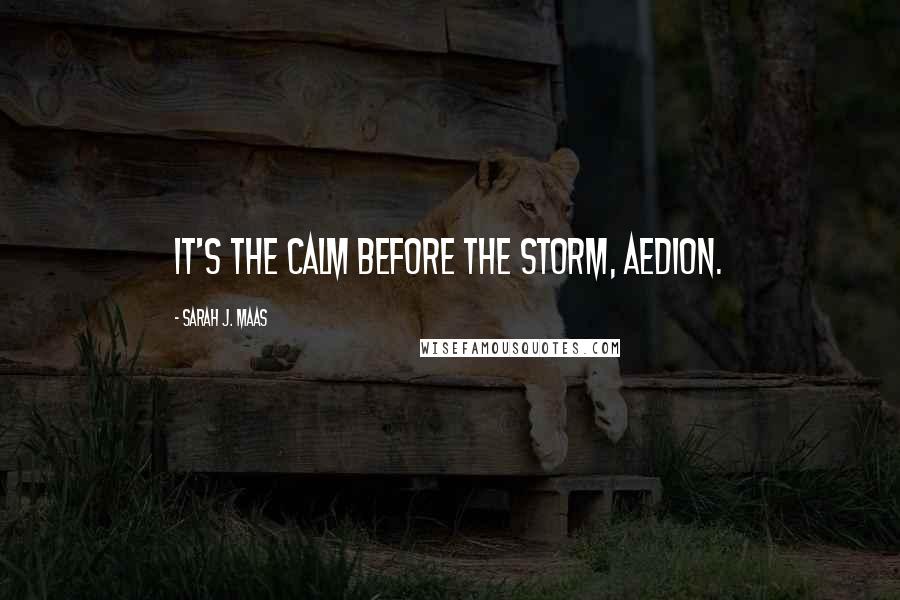 Sarah J. Maas Quotes: It's the calm before the storm, Aedion.