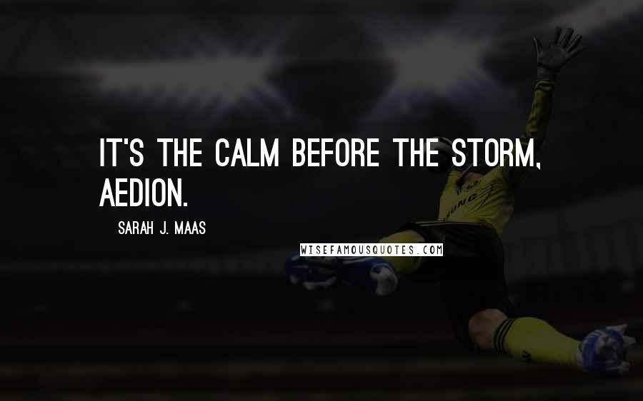 Sarah J. Maas Quotes: It's the calm before the storm, Aedion.