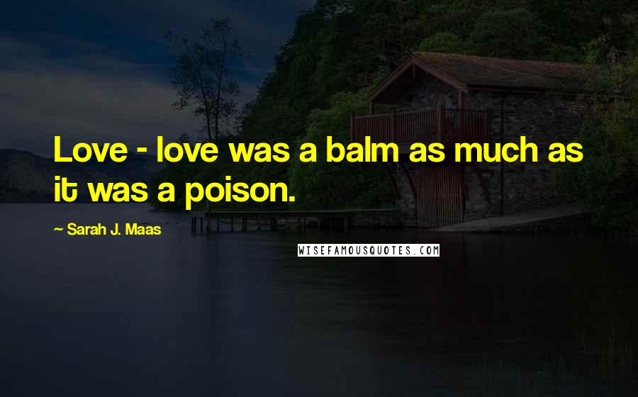 Sarah J. Maas Quotes: Love - love was a balm as much as it was a poison.