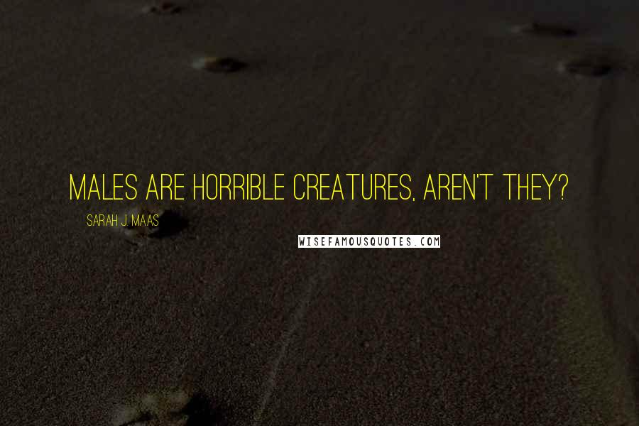 Sarah J. Maas Quotes: Males are horrible creatures, aren't they?