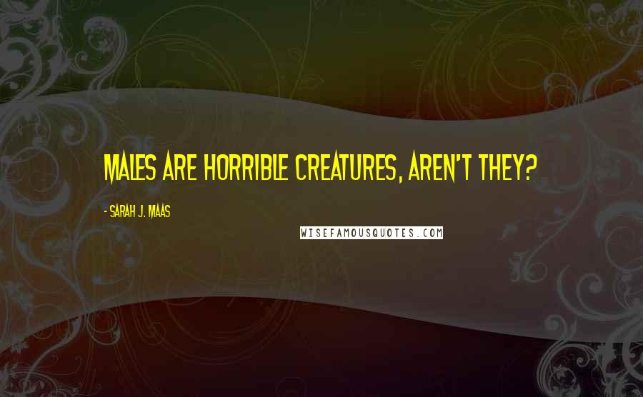 Sarah J. Maas Quotes: Males are horrible creatures, aren't they?