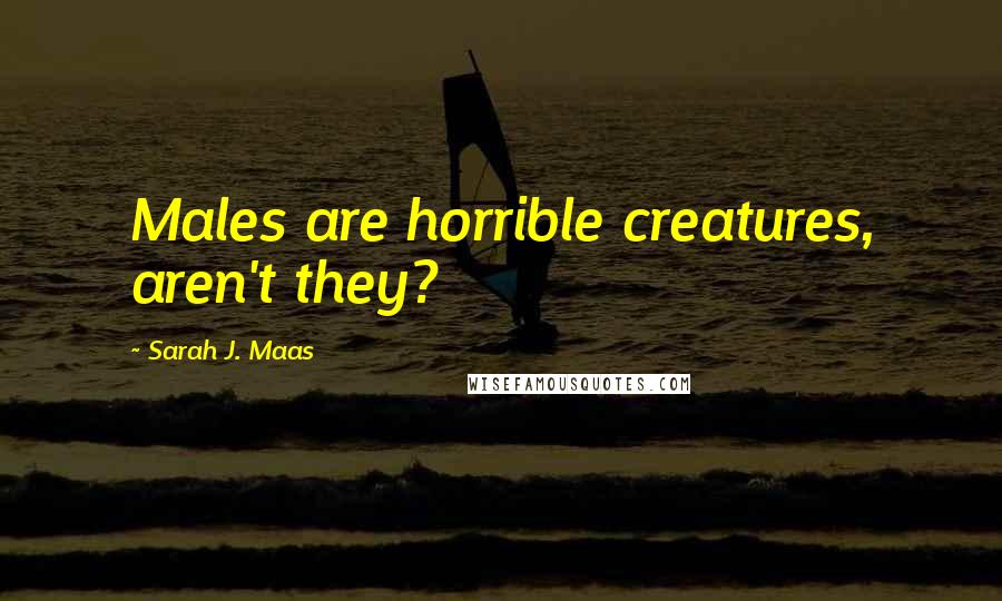 Sarah J. Maas Quotes: Males are horrible creatures, aren't they?