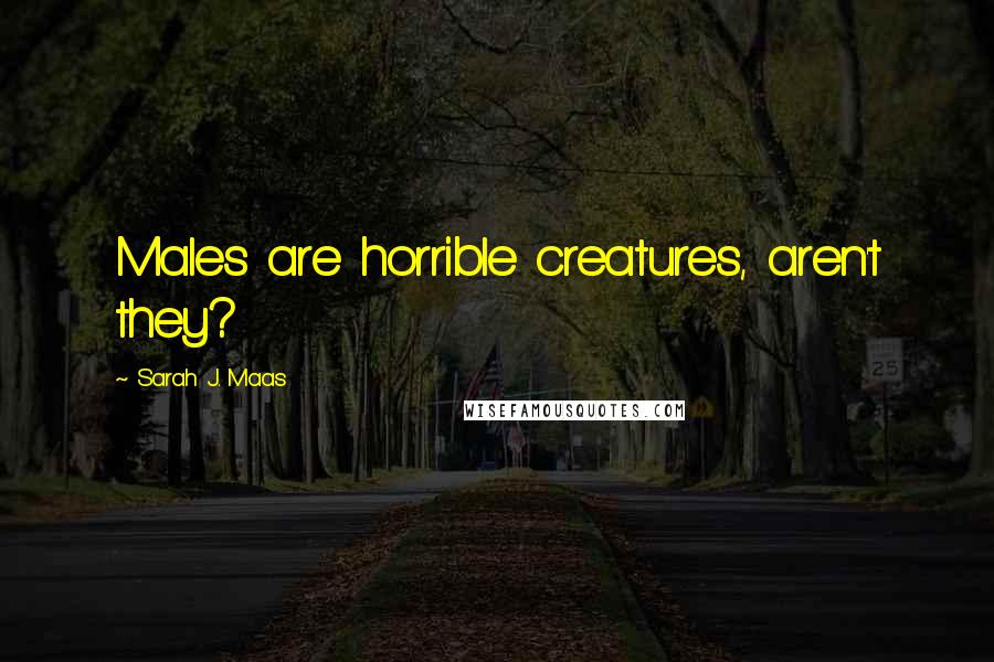 Sarah J. Maas Quotes: Males are horrible creatures, aren't they?