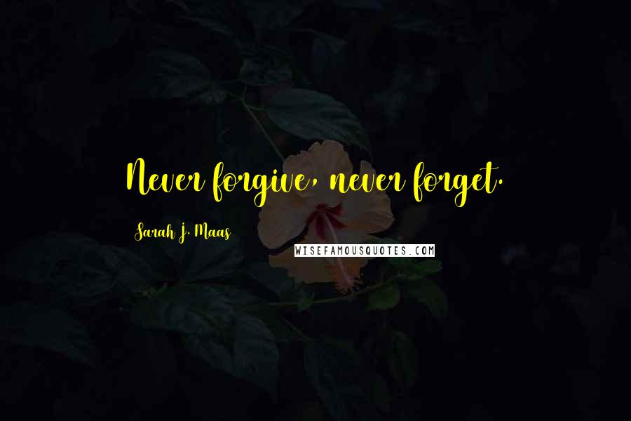 Sarah J. Maas Quotes: Never forgive, never forget.