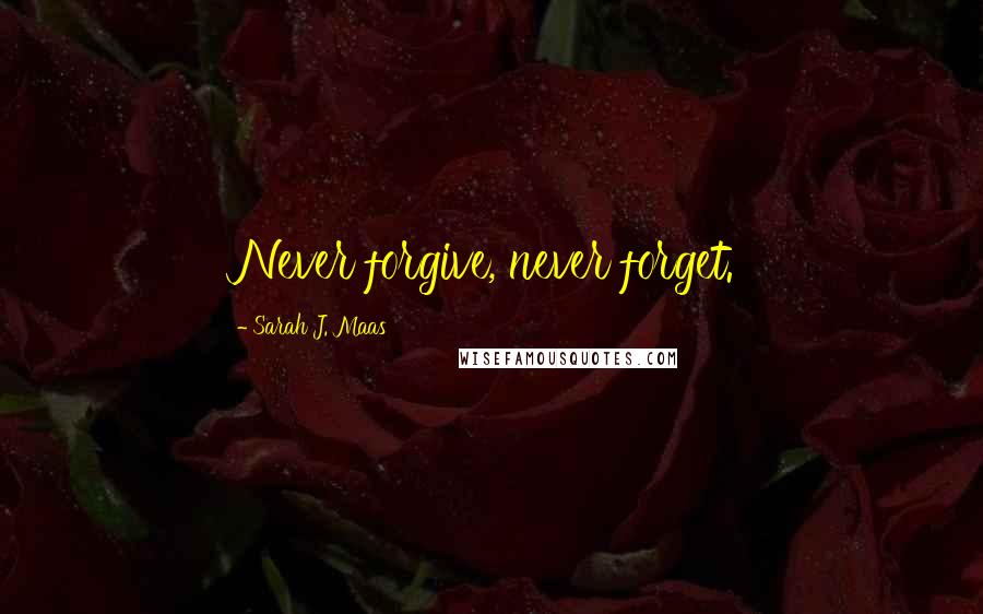 Sarah J. Maas Quotes: Never forgive, never forget.