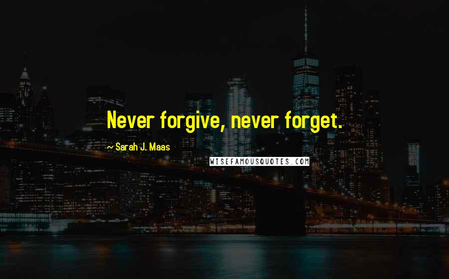 Sarah J. Maas Quotes: Never forgive, never forget.