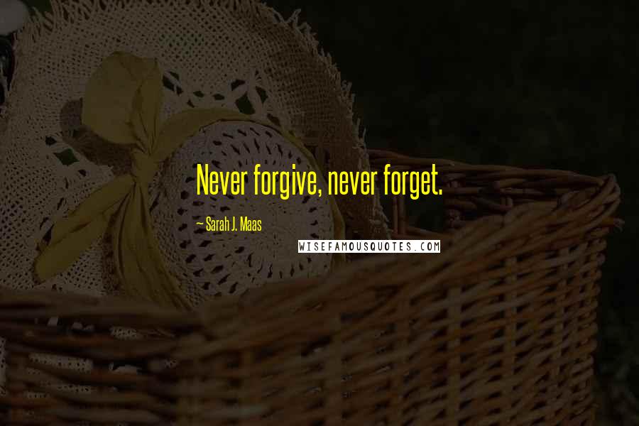 Sarah J. Maas Quotes: Never forgive, never forget.