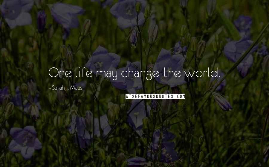 Sarah J. Maas Quotes: One life may change the world.