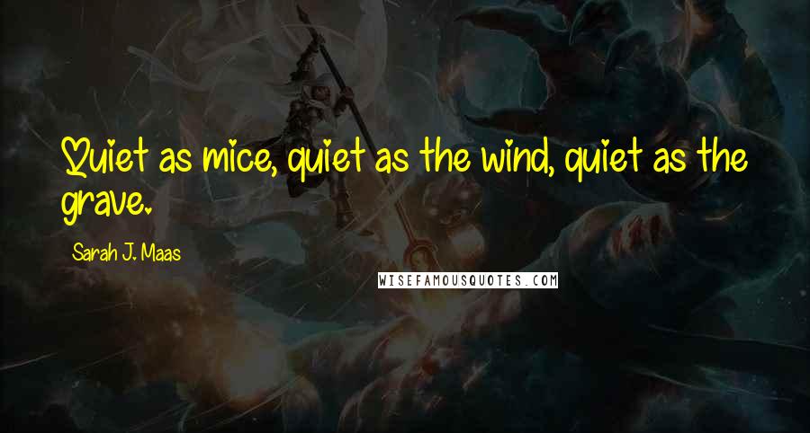 Sarah J. Maas Quotes: Quiet as mice, quiet as the wind, quiet as the grave.