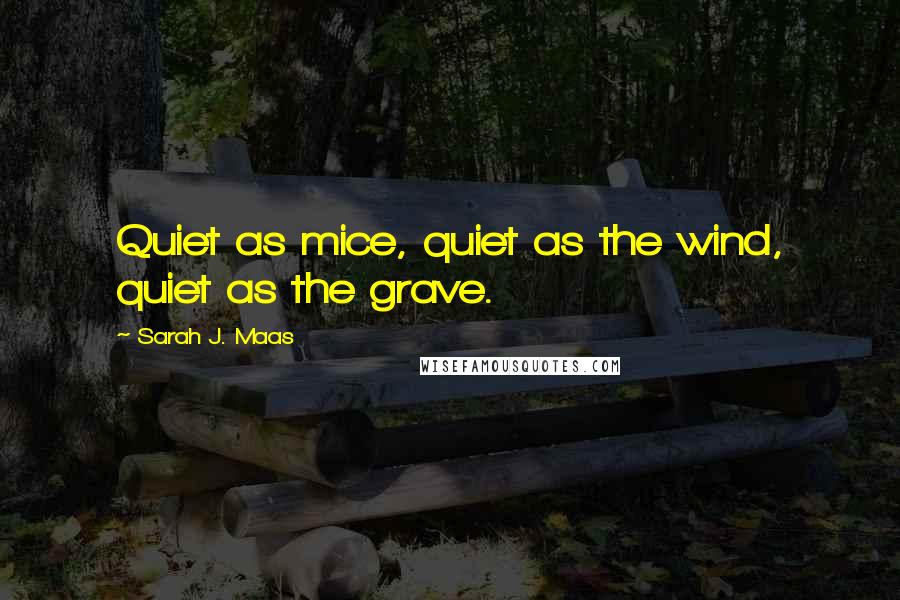 Sarah J. Maas Quotes: Quiet as mice, quiet as the wind, quiet as the grave.