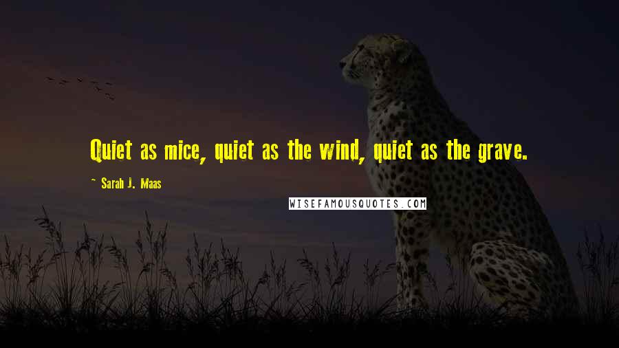 Sarah J. Maas Quotes: Quiet as mice, quiet as the wind, quiet as the grave.