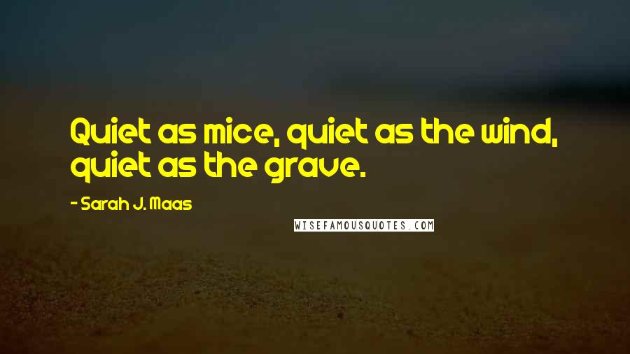 Sarah J. Maas Quotes: Quiet as mice, quiet as the wind, quiet as the grave.