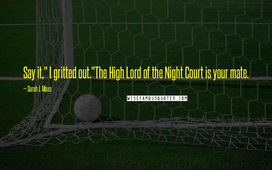 Sarah J. Maas Quotes: Say it," I gritted out."The High Lord of the Night Court is your mate.