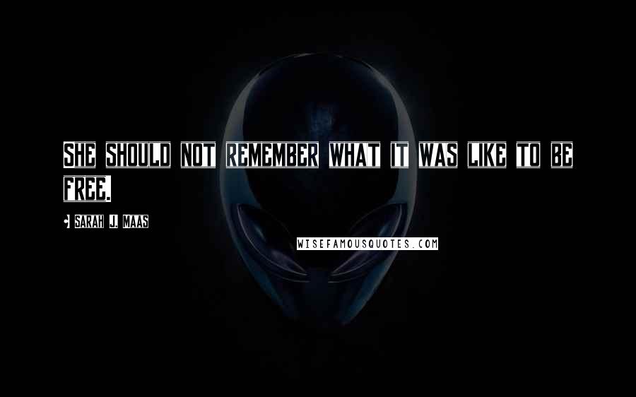 Sarah J. Maas Quotes: She should not remember what it was like to be free.