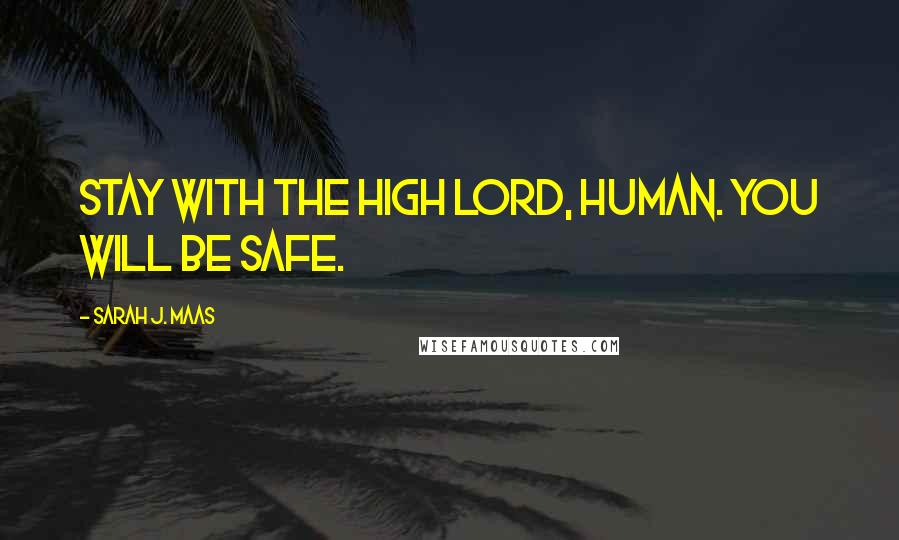 Sarah J. Maas Quotes: Stay with the High Lord, human. You will be safe.