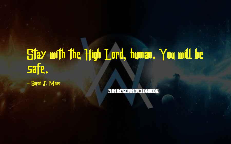 Sarah J. Maas Quotes: Stay with the High Lord, human. You will be safe.