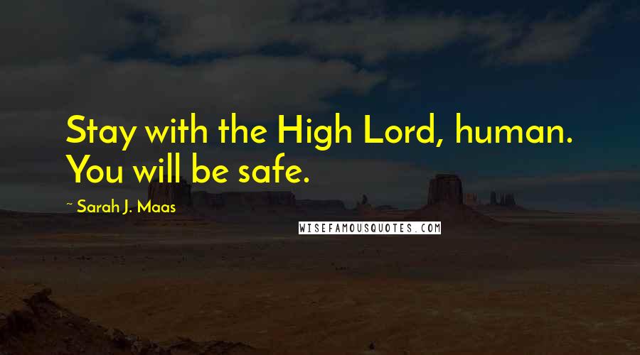 Sarah J. Maas Quotes: Stay with the High Lord, human. You will be safe.