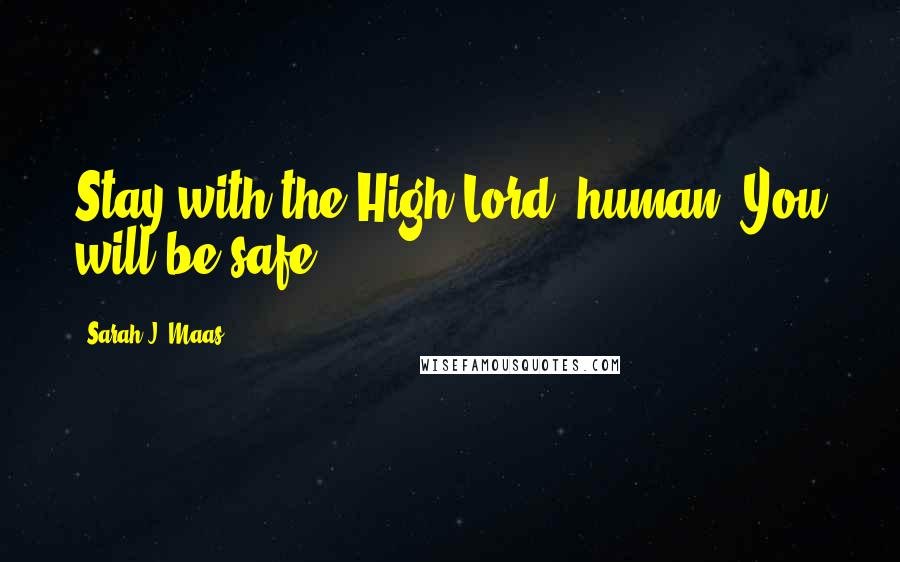 Sarah J. Maas Quotes: Stay with the High Lord, human. You will be safe.