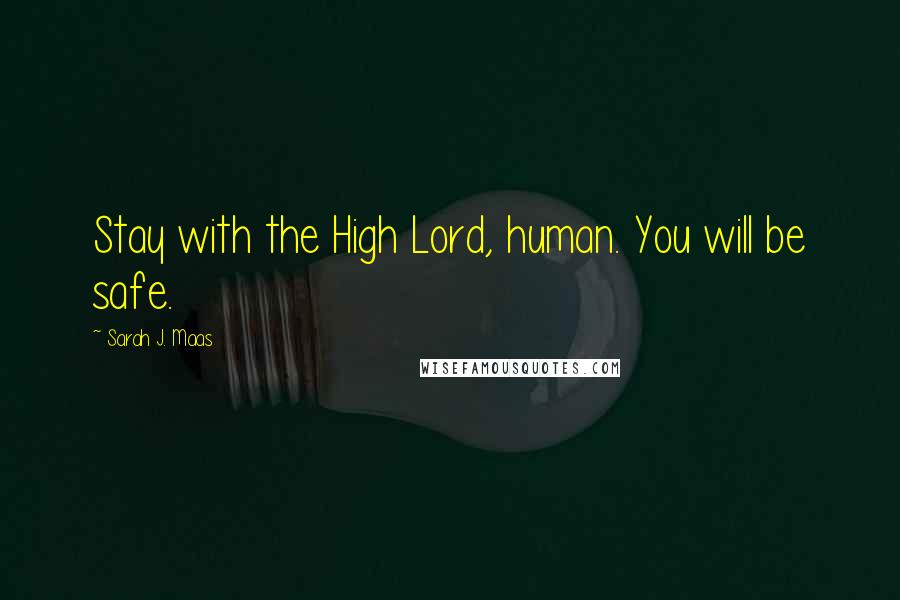 Sarah J. Maas Quotes: Stay with the High Lord, human. You will be safe.