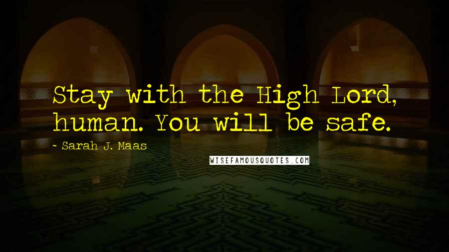 Sarah J. Maas Quotes: Stay with the High Lord, human. You will be safe.