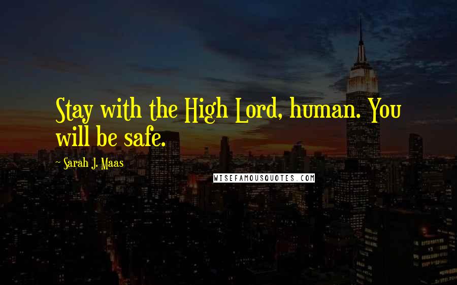 Sarah J. Maas Quotes: Stay with the High Lord, human. You will be safe.