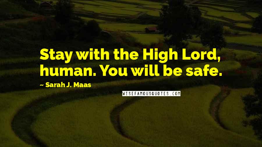 Sarah J. Maas Quotes: Stay with the High Lord, human. You will be safe.