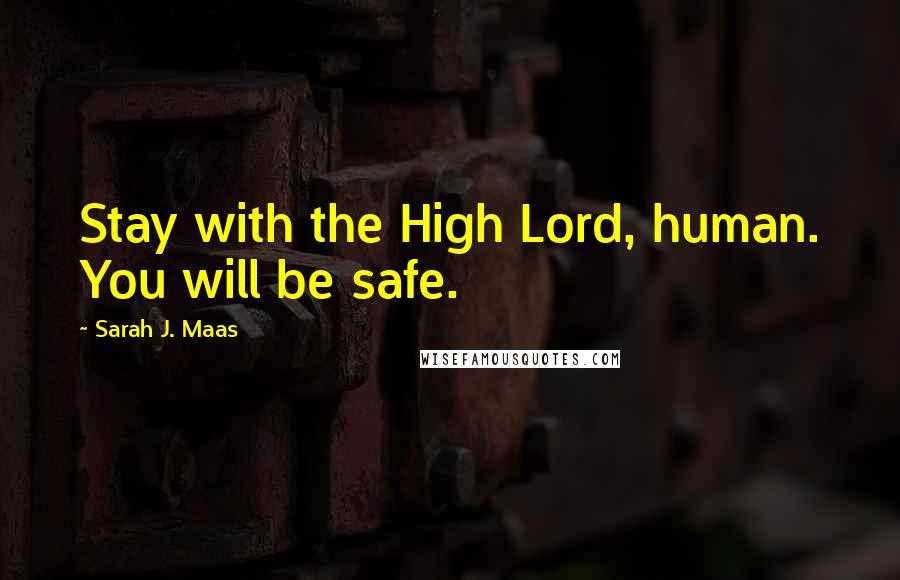 Sarah J. Maas Quotes: Stay with the High Lord, human. You will be safe.