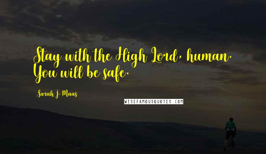 Sarah J. Maas Quotes: Stay with the High Lord, human. You will be safe.