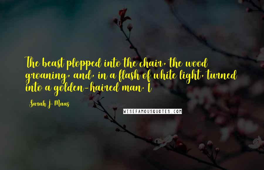 Sarah J. Maas Quotes: The beast plopped into the chair, the wood groaning, and, in a flash of white light, turned into a golden-haired man. I