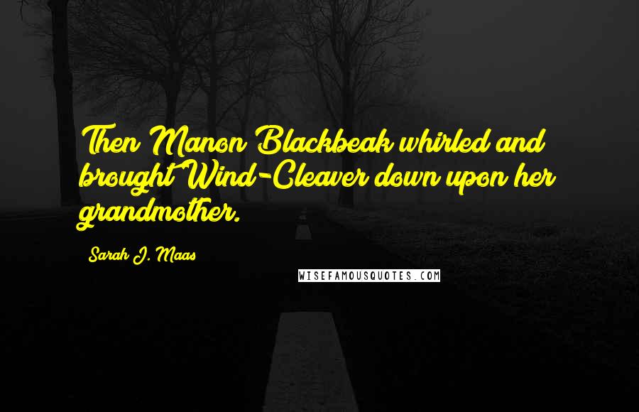 Sarah J. Maas Quotes: Then Manon Blackbeak whirled and brought Wind-Cleaver down upon her grandmother.