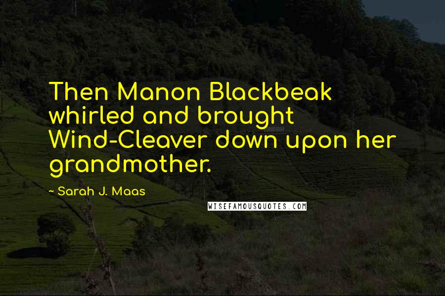 Sarah J. Maas Quotes: Then Manon Blackbeak whirled and brought Wind-Cleaver down upon her grandmother.