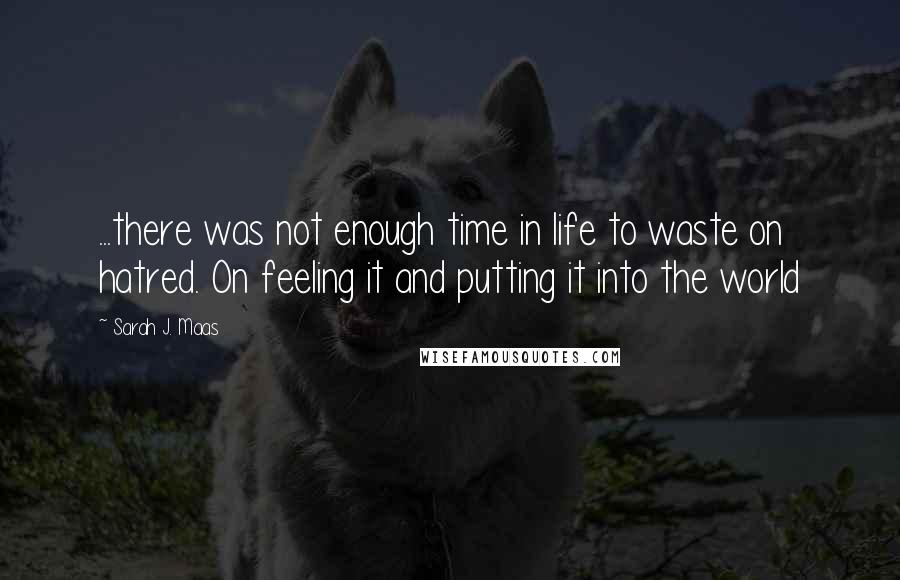 Sarah J. Maas Quotes: ...there was not enough time in life to waste on hatred. On feeling it and putting it into the world