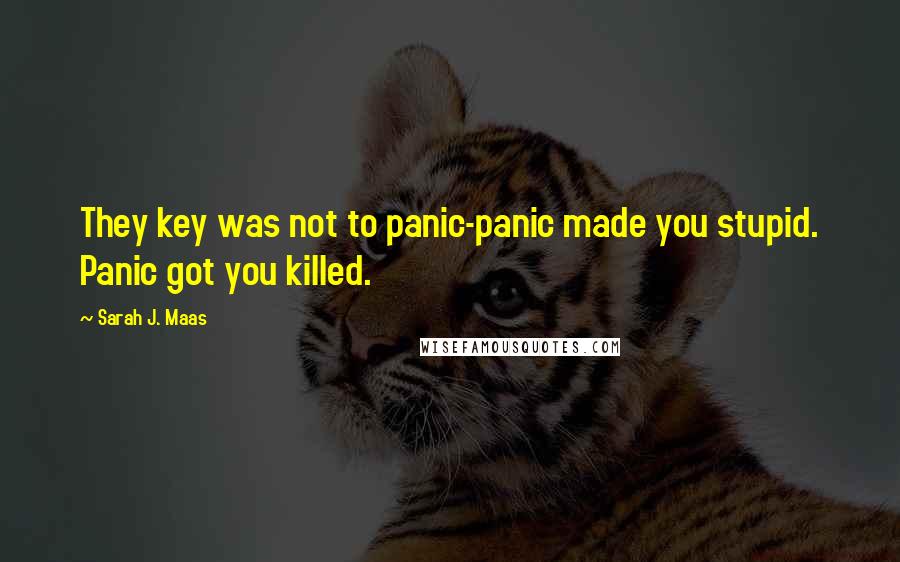 Sarah J. Maas Quotes: They key was not to panic-panic made you stupid. Panic got you killed.