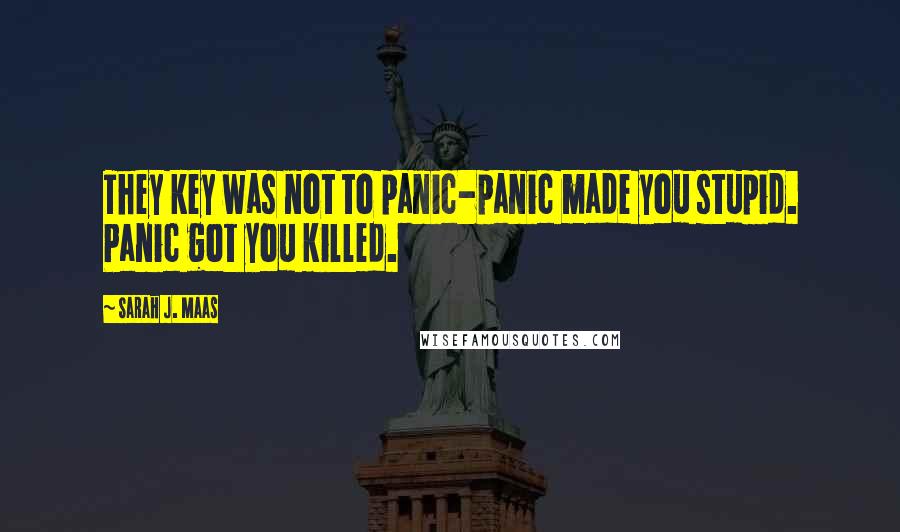 Sarah J. Maas Quotes: They key was not to panic-panic made you stupid. Panic got you killed.