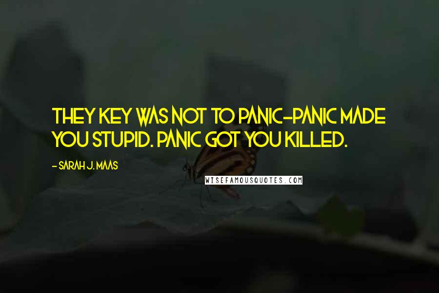 Sarah J. Maas Quotes: They key was not to panic-panic made you stupid. Panic got you killed.