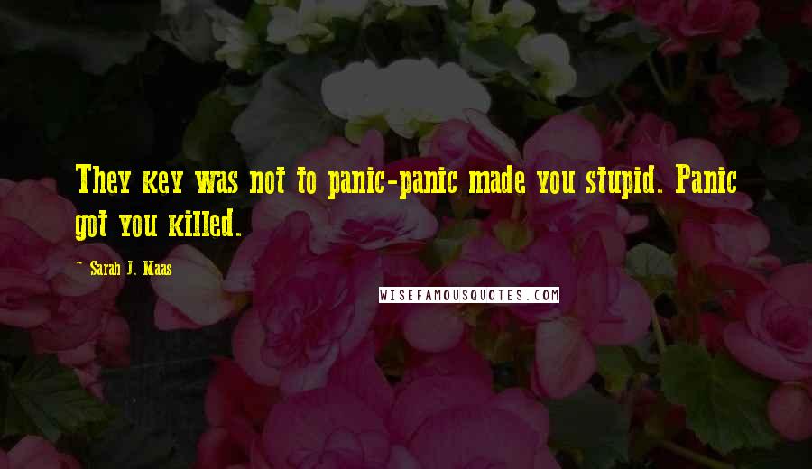 Sarah J. Maas Quotes: They key was not to panic-panic made you stupid. Panic got you killed.