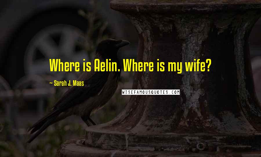 Sarah J. Maas Quotes: Where is Aelin. Where is my wife?