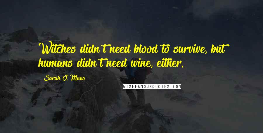 Sarah J. Maas Quotes: Witches didn't need blood to survive, but humans didn't need wine, either.