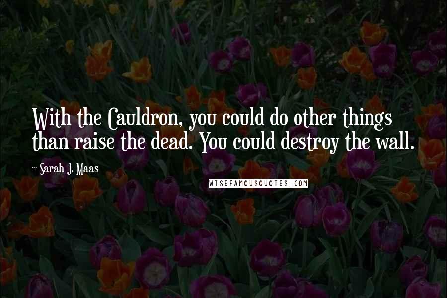 Sarah J. Maas Quotes: With the Cauldron, you could do other things than raise the dead. You could destroy the wall.