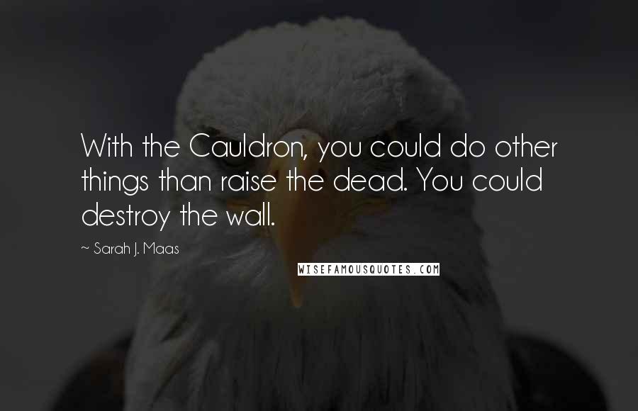 Sarah J. Maas Quotes: With the Cauldron, you could do other things than raise the dead. You could destroy the wall.