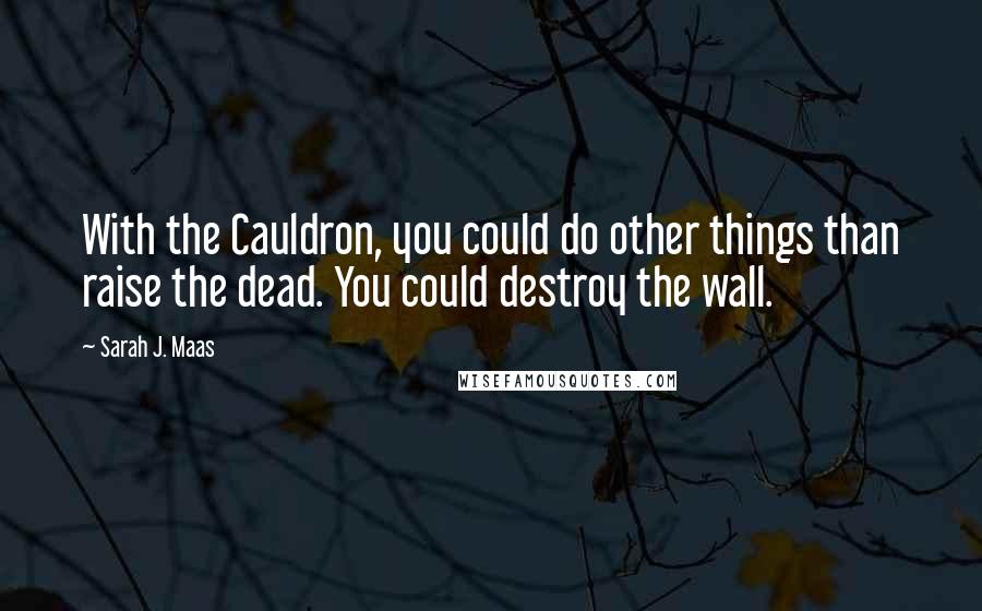 Sarah J. Maas Quotes: With the Cauldron, you could do other things than raise the dead. You could destroy the wall.