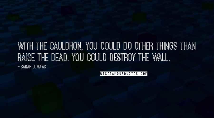 Sarah J. Maas Quotes: With the Cauldron, you could do other things than raise the dead. You could destroy the wall.