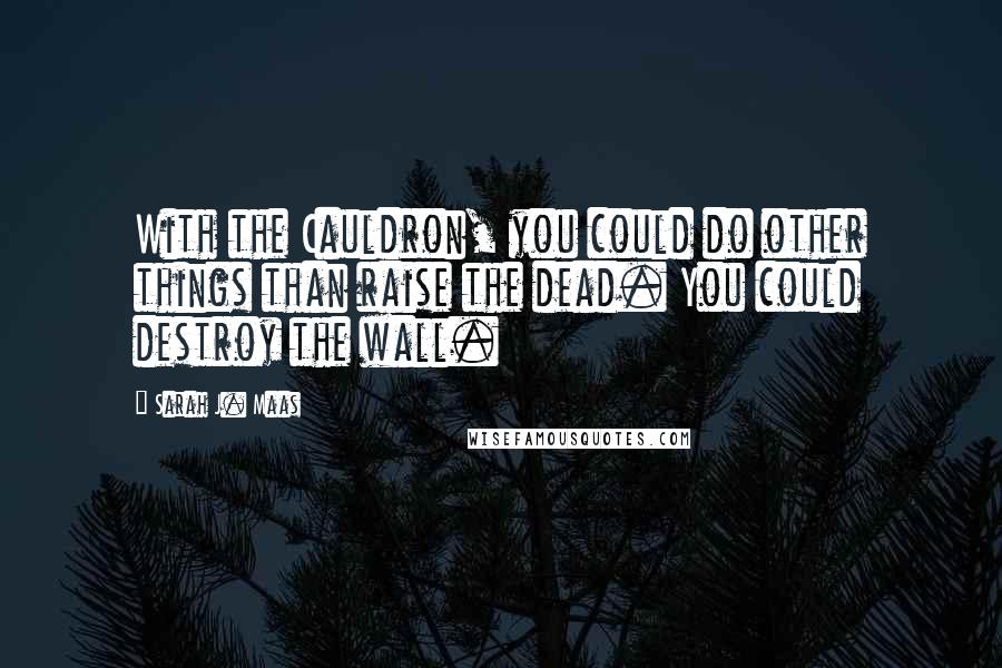 Sarah J. Maas Quotes: With the Cauldron, you could do other things than raise the dead. You could destroy the wall.