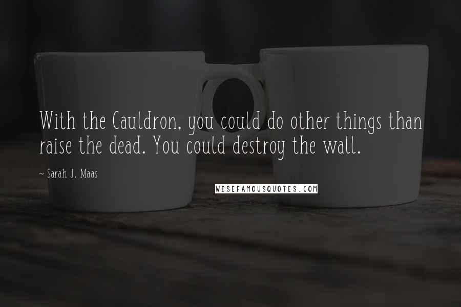 Sarah J. Maas Quotes: With the Cauldron, you could do other things than raise the dead. You could destroy the wall.