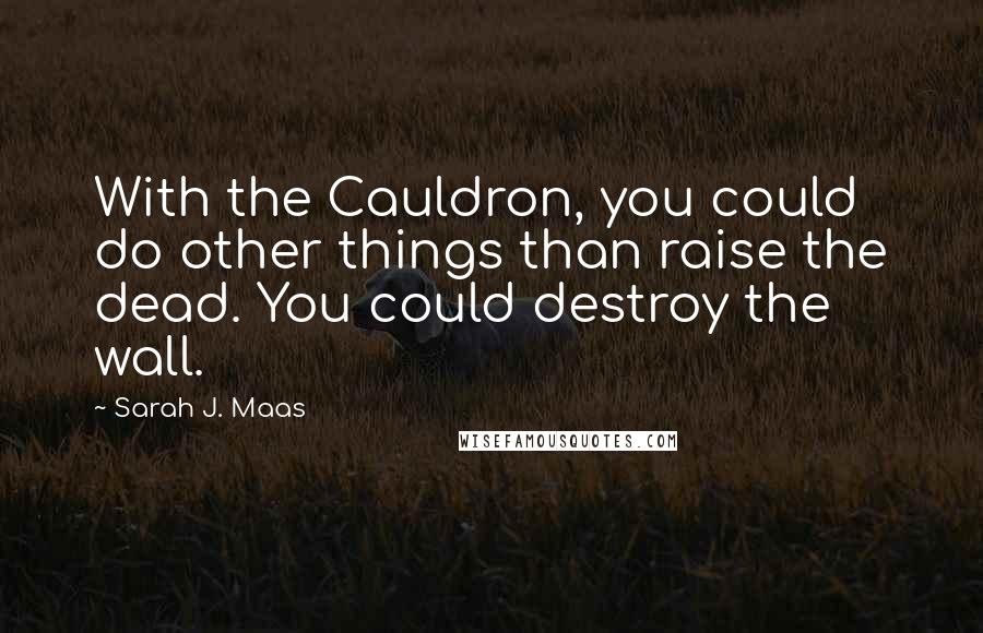 Sarah J. Maas Quotes: With the Cauldron, you could do other things than raise the dead. You could destroy the wall.