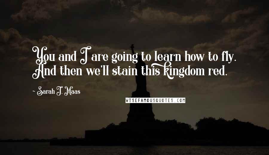 Sarah J. Maas Quotes: You and I are going to learn how to fly. And then we'll stain this kingdom red.