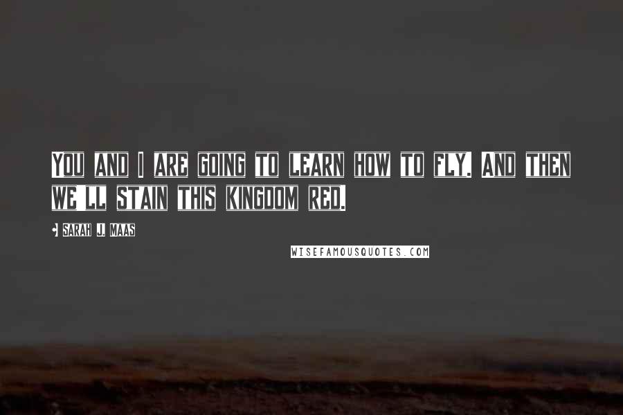 Sarah J. Maas Quotes: You and I are going to learn how to fly. And then we'll stain this kingdom red.